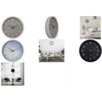 Relógio de parede NEXTIME NXT ECO 300 mm mostrador bege caixa cinzenta números brancos quartzo 7373BE