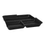 PAPSTAR Circulware Tabuleiro reutilizável, retangular, 3 compartimentos, preto, polipropileno com 30% de cargas minerais, 1 unid. (97023)