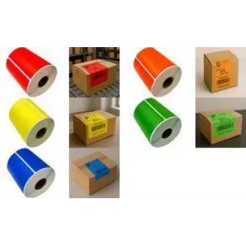RILLPRINT 67842 Etiquetas em rolo térmicas diretas para impressoras Zebra, 102 x 152 mm, laranja, adesivo permanente, 1 rolo