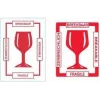 RILLPRINT 76810 Etiquetas de aviso frágil, adesivo permanente, branco/vermelho, 74 x 105 mm, 500 etiquetas por rolo