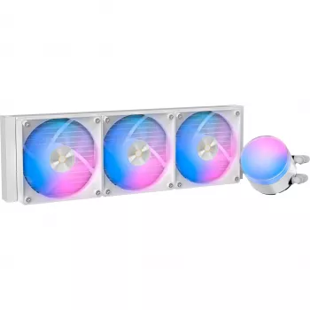 Ocypus Delta L36 ARGB V2 White Refrigeração líquida AIO para CPU, radiador 360mm, 3 ventoinhas ARGB 120mm, Intel & AMD