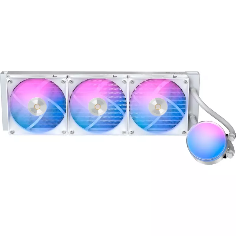Ocypus Delta L36 ARGB V2 White Refrigeração líquida AIO para CPU, radiador 360mm, 3 ventoinhas ARGB 120mm, Intel & AMD
