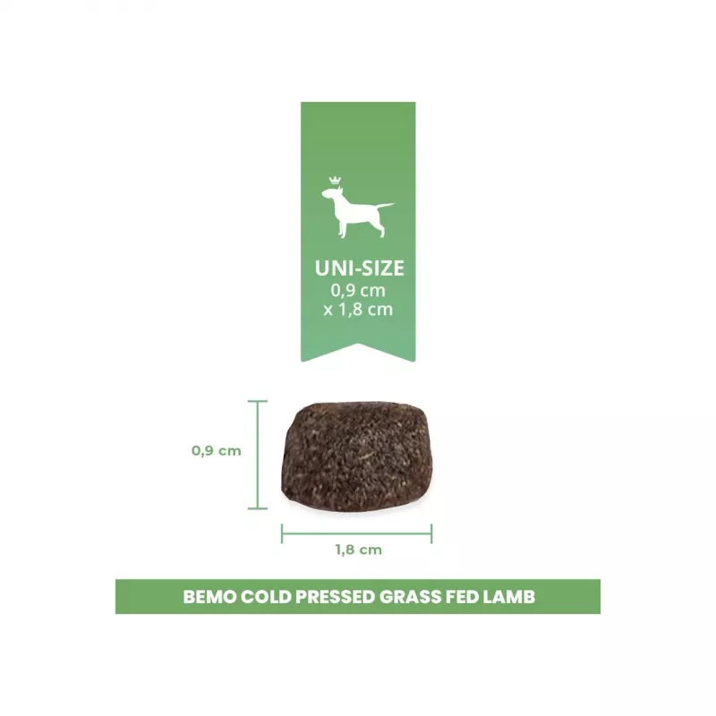 Alimento seco prensado a frio BEMO para cães com carne de borrego de ovelhas alimentadas a pasto 1kg