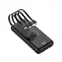 Powerbank sem fios MRDISC PB-LEOsmart 10000mAh com cabos integrados, carregamento rápido PD22.5W, saída sem fios 15W, Preto