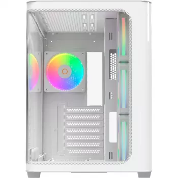 Caixa de PC mid-tower Ocypus Iota C70 Curve ARGB Digital Branca com vidro panorâmico de 270°