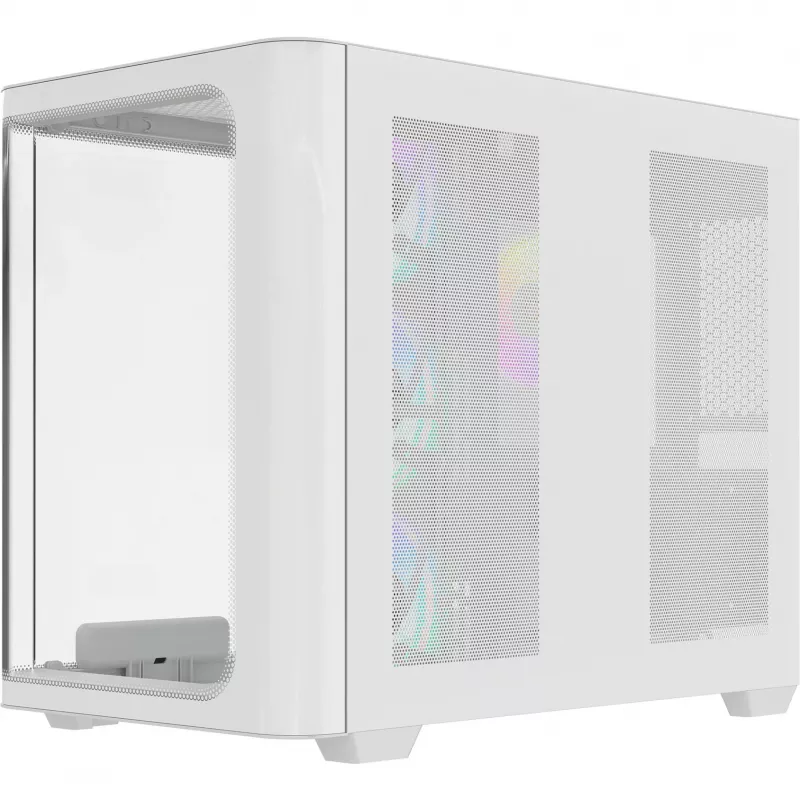 Caixa de PC mid-tower Ocypus Iota C70 Curve ARGB Digital Branca com vidro panorâmico de 270°