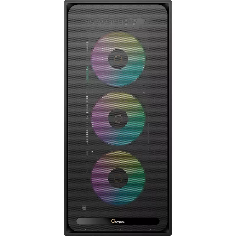 Caixa de PC mid-tower Ocypus Delta C70 ARGB Preta com vidro panorâmico