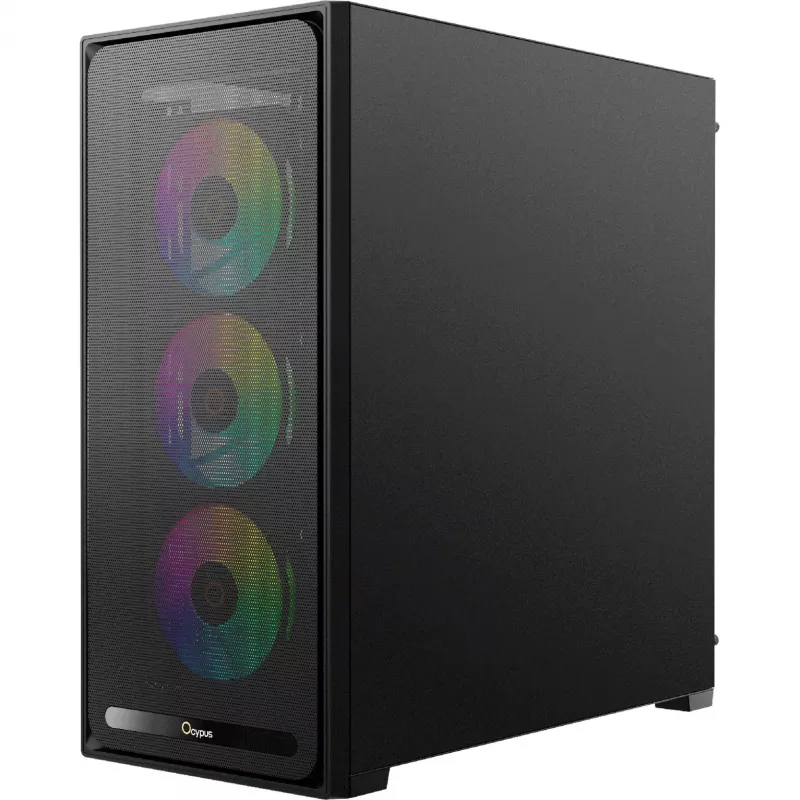 Caixa de PC mid-tower Ocypus Delta C70 ARGB Preta com vidro panorâmico