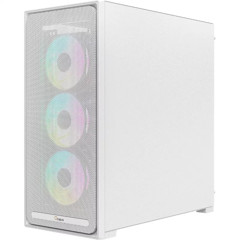 Caixa de PC mid-tower Ocypus Delta C70 ARGB Branca com vidro panorâmico