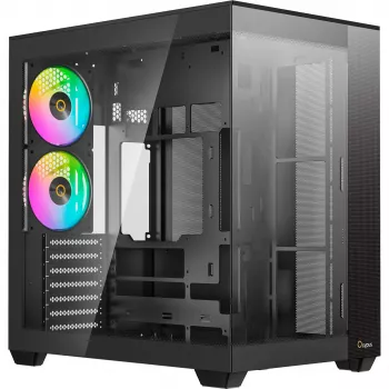 Caixa de PC mid-tower Ocypus Delta C74 ARGB Preta com vidro panorâmico