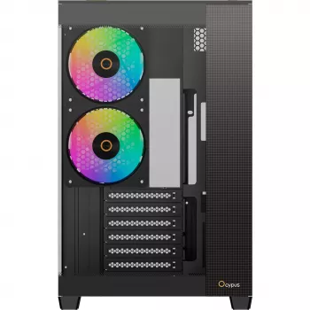 Caixa de PC mid-tower Ocypus Delta C74 ARGB Preta com vidro panorâmico