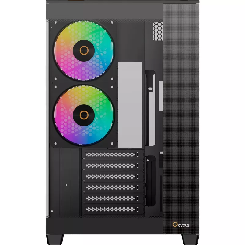 Caixa de PC mid-tower Ocypus Delta C74 ARGB Preta com vidro panorâmico