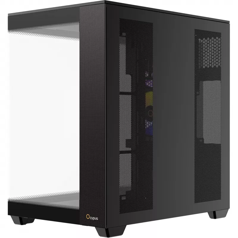 Caixa de PC mid-tower Ocypus Delta C74 ARGB Preta com vidro panorâmico