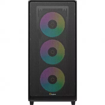 Caixa de PC mid-tower Ocypus Gamma C60 ARGB - Vidro temperado, Preto