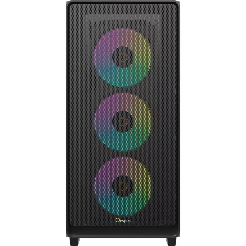 Caixa de PC mid-tower Ocypus Gamma C60 ARGB - Vidro temperado, Preto