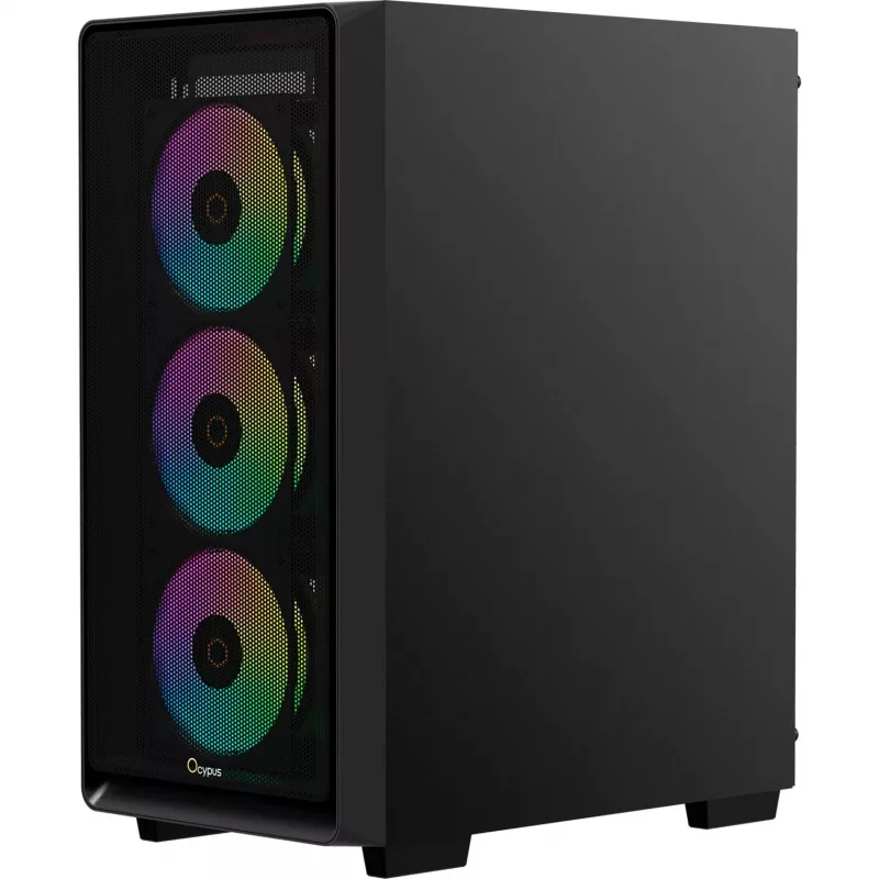 Caixa de PC mid-tower Ocypus Gamma C60 ARGB - Vidro temperado, Preto