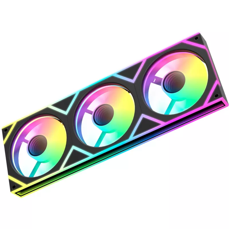 Ventoinha OCYPUS Gamma F36 ARGB Reverse Blade 120mm PWM pack de 3 Preto