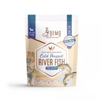 BEMO Alimento seco prensado a frio para cães Mono Peixe de rio 1kg