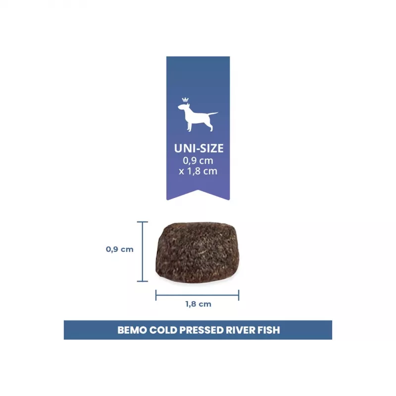 BEMO Alimento seco prensado a frio para cães Mono Peixe de rio 1kg
