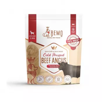 BEMO Alimento seco prensado a frio para cães Mono Angus Bovino 3kg