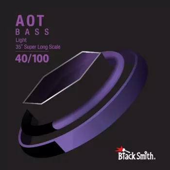 BlackSmith ANW-40100-4-35 cordas para baixo, conjunto de 4 cordas, .040-.100, escala de 35 polegadas, aço niquelado, enroladas redondas