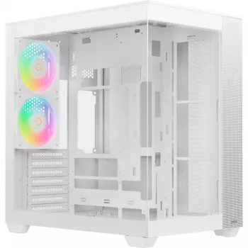 Ocypus Delta C74 ARGB Caixa Mid-Tower branca com vidro panorâmico
