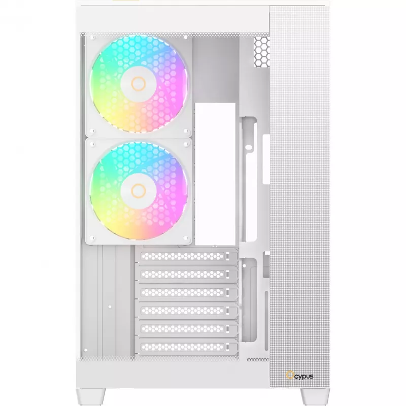 Ocypus Delta C74 ARGB Caixa Mid-Tower branca com vidro panorâmico