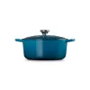 Le Creuset Signature Caçarola redonda em ferro fundido, 26 cm, 5,3 L, Azul Marseille