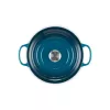 Le Creuset Signature Caçarola redonda em ferro fundido, 26 cm, 5,3 L, Azul Marseille