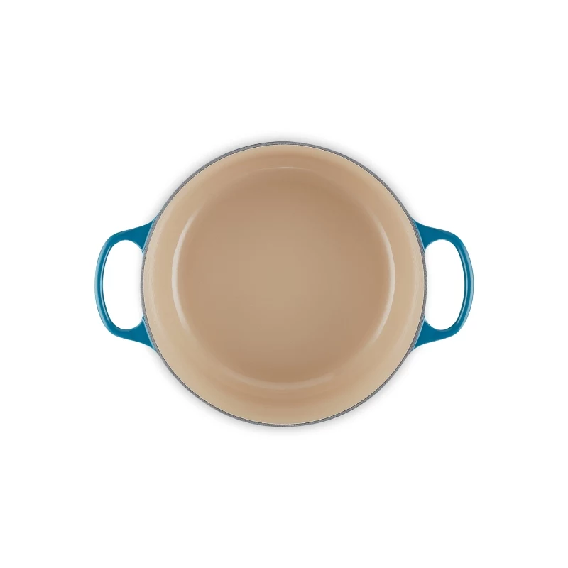Le Creuset Signature Caçarola redonda em ferro fundido, 26 cm, 5,3 L, Azul Marseille