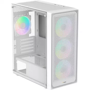 Ocypus Gamma C50 Caixa de PC Mid-Tower ARGB Branca, vidro temperado, 3 ventoinhas ARGB