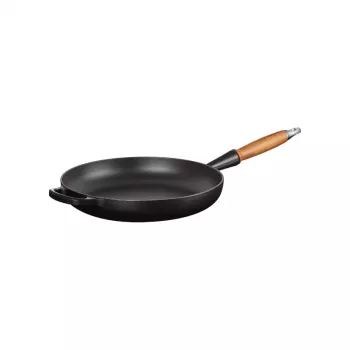 LE CREUSET Frigideira em ferro fundido com cabo de madeira Ø28cm Preto mate