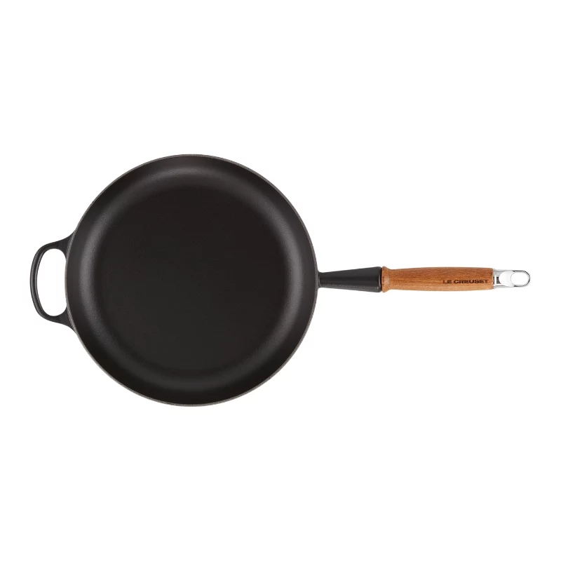 LE CREUSET Frigideira em ferro fundido com cabo de madeira Ø28cm Preto mate