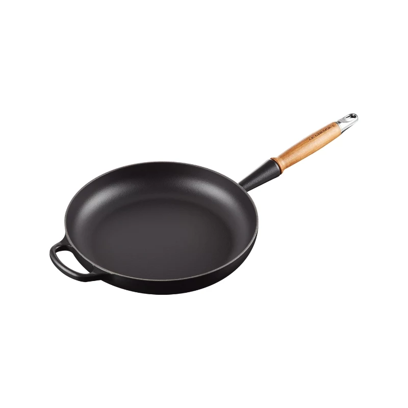 LE CREUSET Frigideira em ferro fundido com cabo de madeira Ø28cm Preto mate