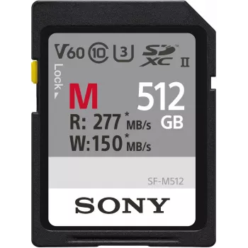 Cartão de memória Sony M-Series SDXC 512GB UHS-II, C10, U3, V60 (SFM512.SYM)