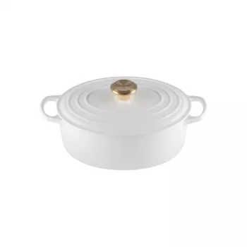 LE CREUSET Assadeira oval de ferro fundido esmaltado 27 cm 4,1 L branco
