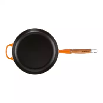 Le Creuset Frigideira de ferro fundido com cabo de madeira 28 cm volcanic laranja