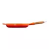 Le Creuset Frigideira de ferro fundido com cabo de madeira 28 cm volcanic laranja
