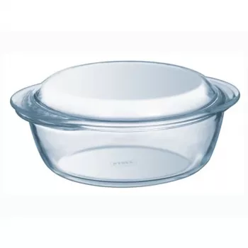 Pyrex Essentials recipiente de vidro redondo com tampa 3L, vidro borossilicato, Ø22cm