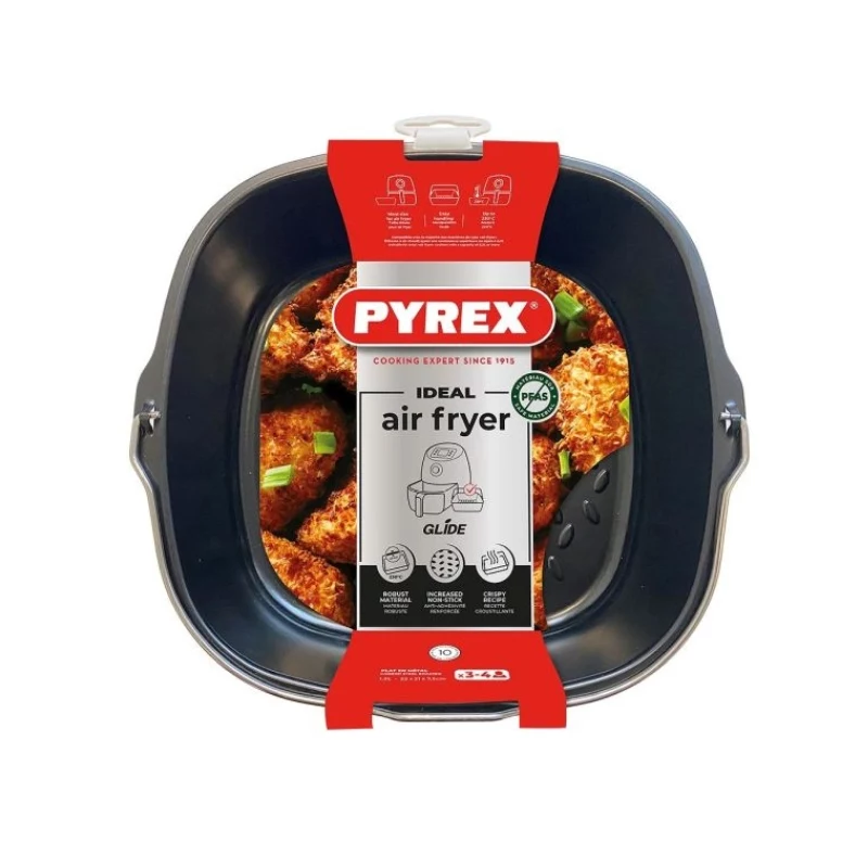 PYREX tabuleiro metálico para fritadeira de ar quente 22x21x7,5 cm