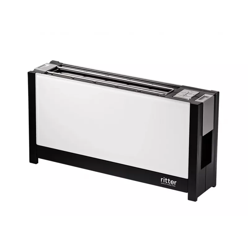 ritter volcano 5 torradeira de fenda longa com frentes de vidro branco