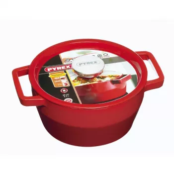 Pyrex assadeira de ferro fundido redonda 2,2L Ø20cm vermelho