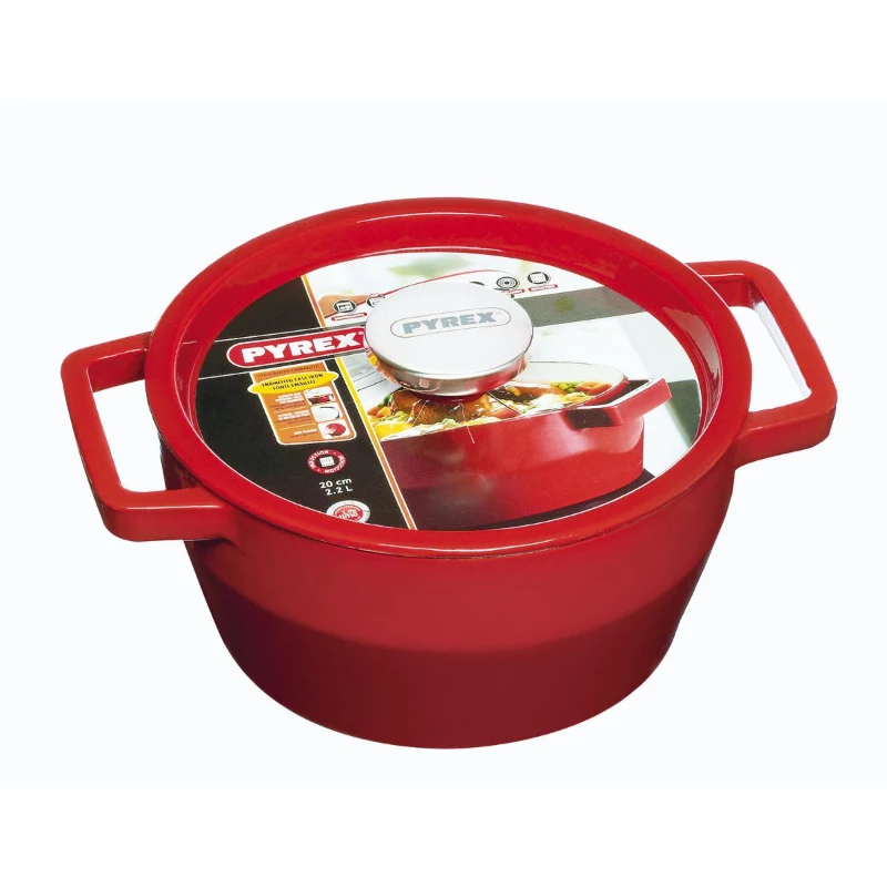 Pyrex assadeira de ferro fundido redonda 2,2L Ø20cm vermelho