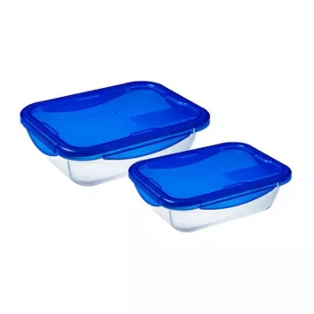 PYREX Cook&Go recipiente de vidro com tampa conjunto de 2