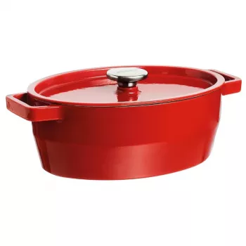 Pyrex assadeira de ferro fundido oval 5,8L vermelho 33x25cm