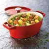 Pyrex assadeira de ferro fundido oval 5,8L vermelho 33x25cm