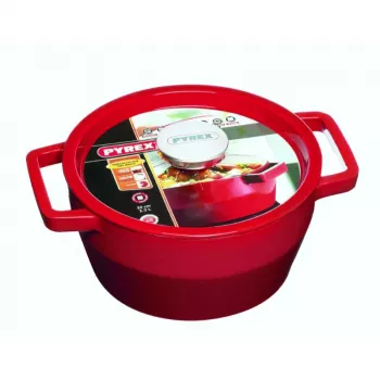 Pyrex panela de ferro fundido 3,6L redonda Ø24cm vermelho
