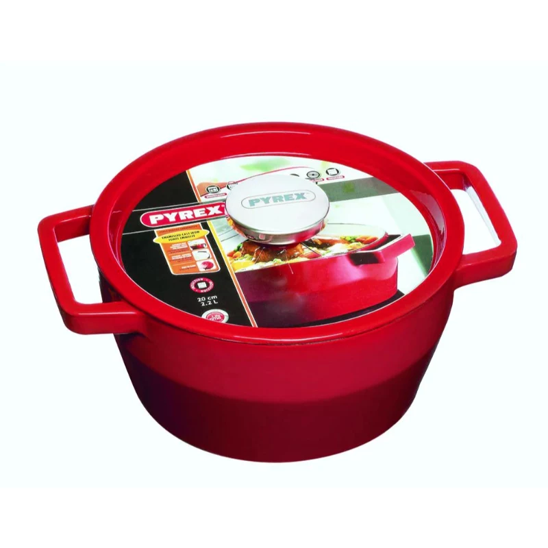 Pyrex panela de ferro fundido 3,6L redonda Ø24cm vermelho