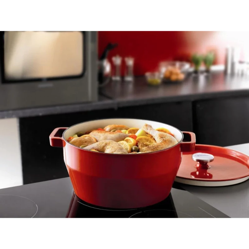 Pyrex panela de ferro fundido 3,6L redonda Ø24cm vermelho
