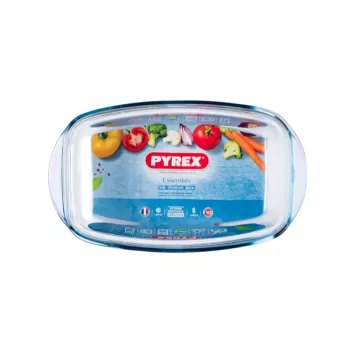 PYREX recipiente de vidro com tampa 4,5L retangular Essentials 33x20x14cm